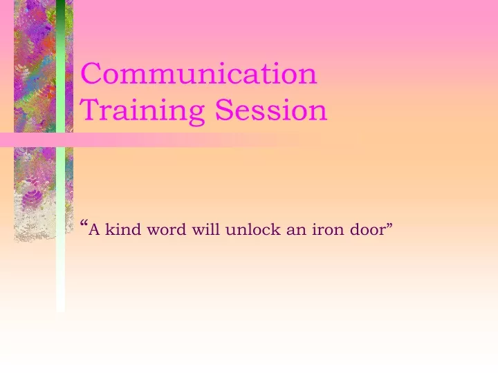 communication training session