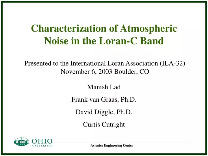 characterization of atmospheric noise