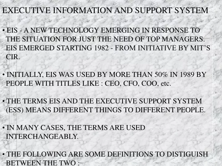 executive information and support system