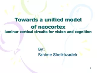 Towards a unified model  of neocortex laminar cortical circuits for vision and cognition