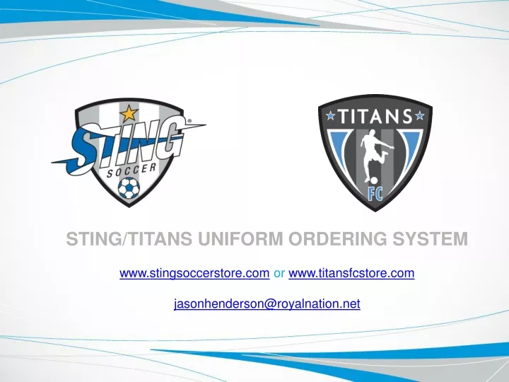 sting titans uniform ordering system