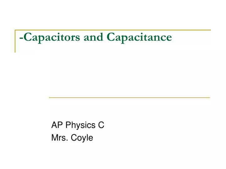 capacitors and capacitance