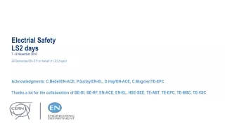 Electrial Safety  LS2 days 7 - 8 November 2016 AP.Bernardes/EN-STI on behalf of LS2 project