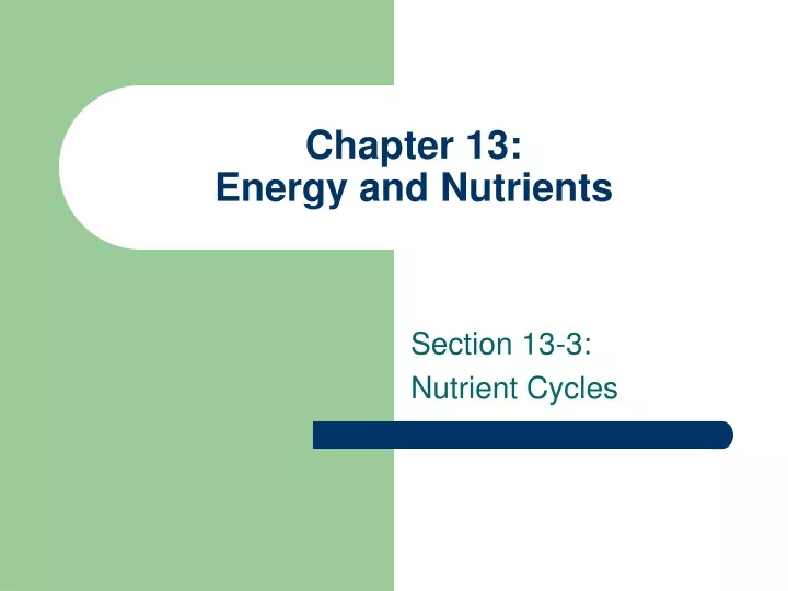 chapter 13 energy and nutrients