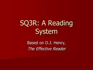 SQ3R: A Reading  System