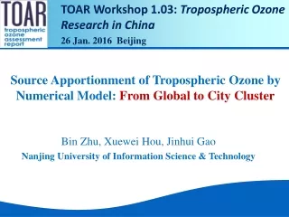 Source Apportionment of Tropospheric Ozone by Numerical Model:  From Global to City Cluster