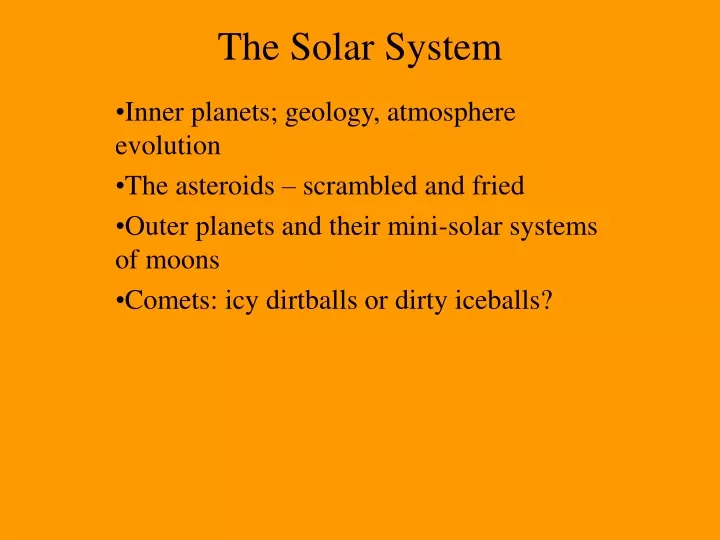 the solar system