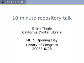 10 minute repository talk