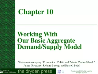 Working With  Our Basic Aggregate Demand/Supply Model
