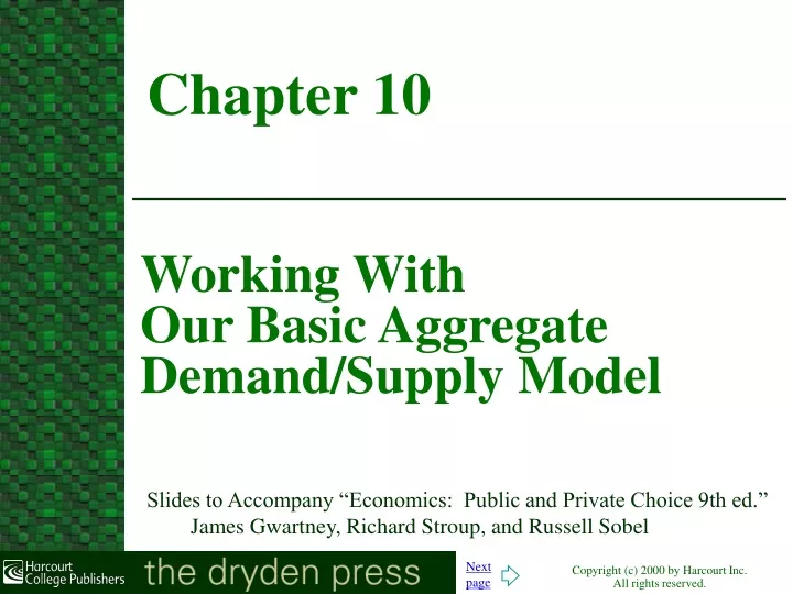 working with our basic aggregate demand supply model