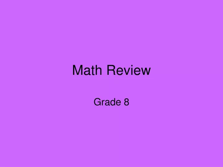 math review