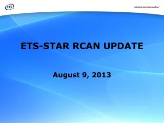 ETS-STAR RCAN UPDATE