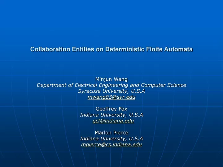 collaboration entities on deterministic finite automata