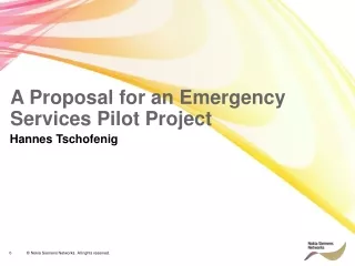 A Proposal for an Emergency Services Pilot Project