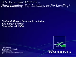 U.S. Economic Outlook –  Hard Landing, Soft Landing, or No Landing?