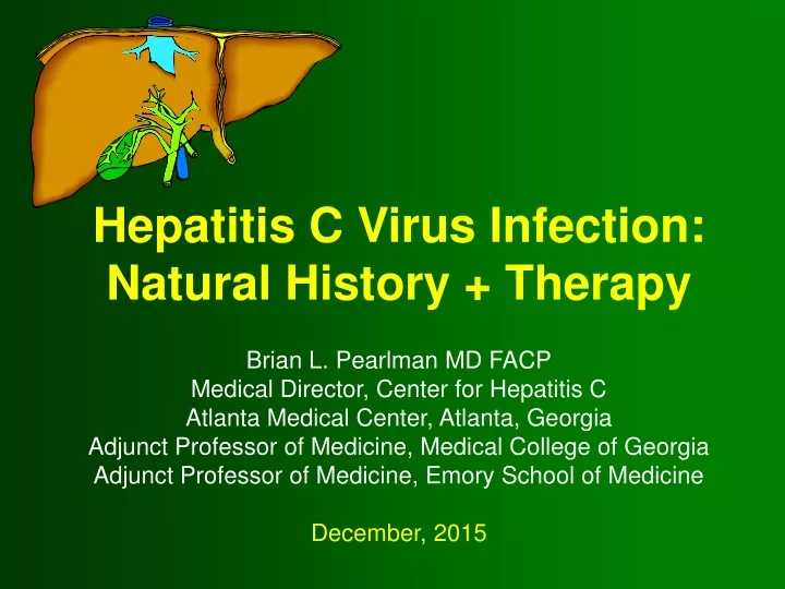 hepatitis c virus infection natural history therapy