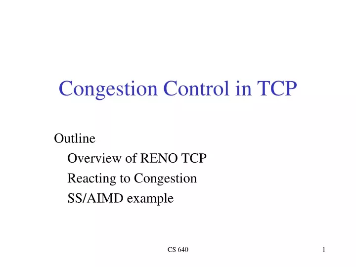 congestion control in tcp