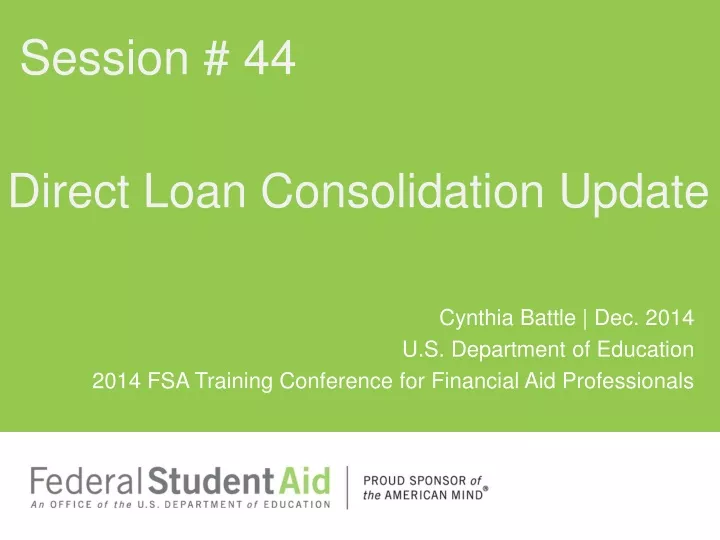 direct loan consolidation update