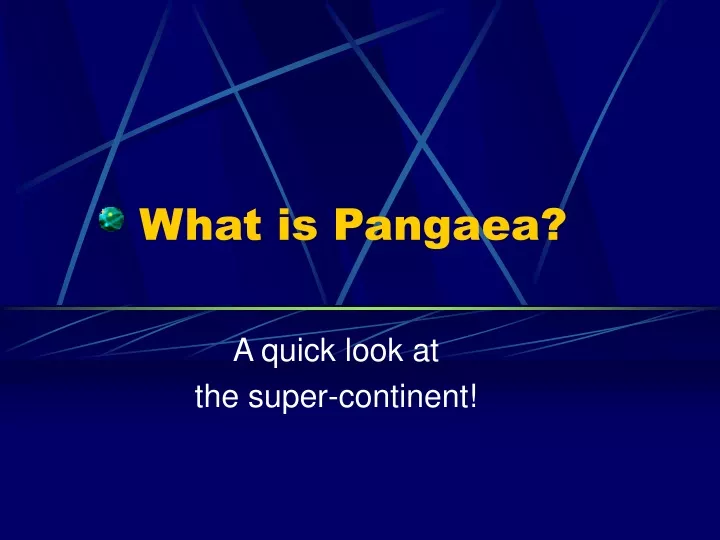what is pangaea
