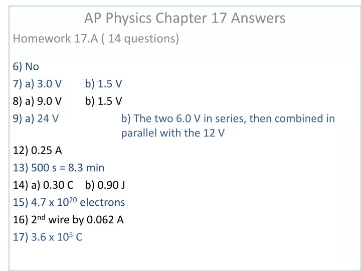 ap physics chapter 17 answers homework
