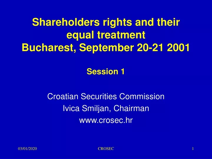 shareholders rights and their equal treatment