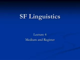 SF Linguistics