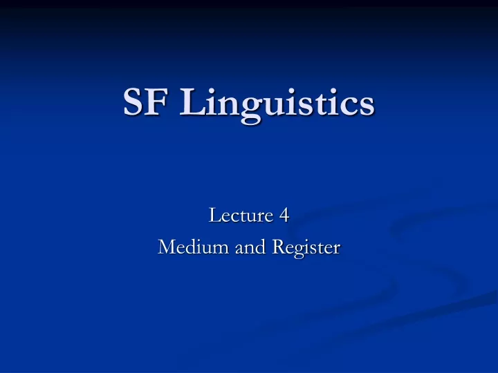 sf linguistics