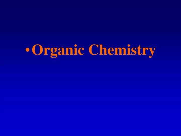 organic chemistry