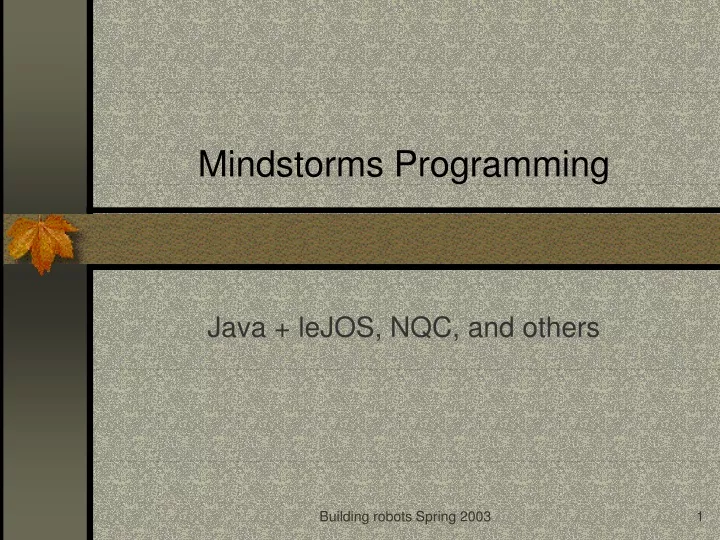 mindstorms programming