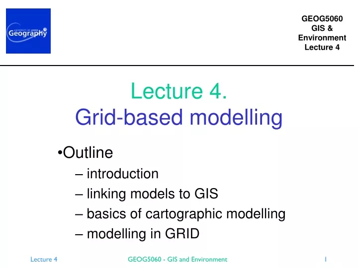 lecture 4 grid based modelling