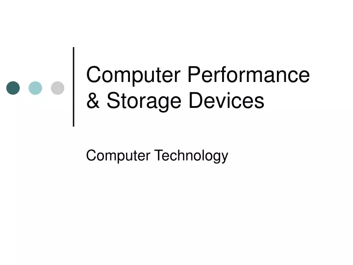 computer performance storage devices