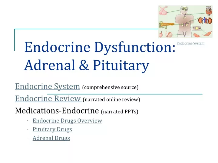endocrine dysfunction adrenal pituitary