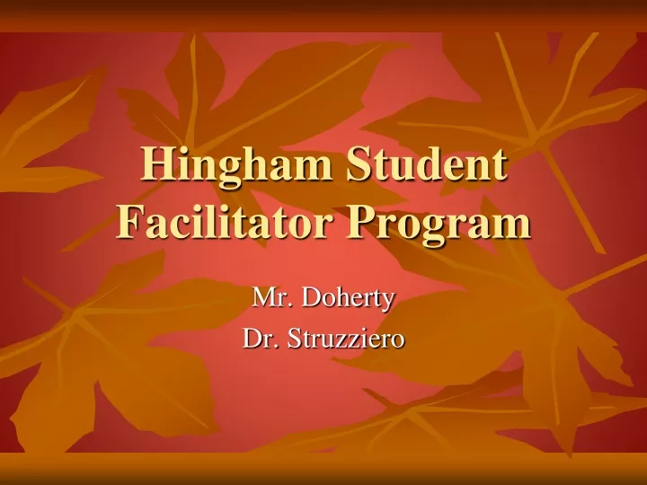 hingham student facilitator program