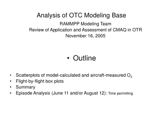 Analysis of OTC Modeling Base