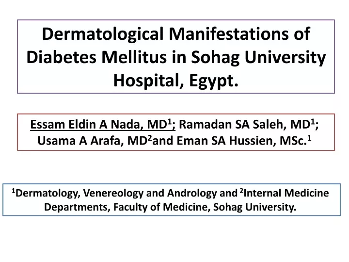 dermatological manifestations of diabetes