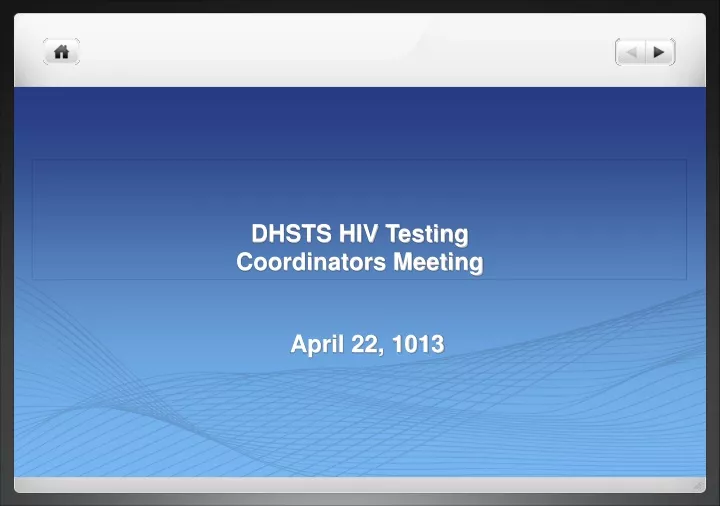 dhsts hiv testing coordinators meeting