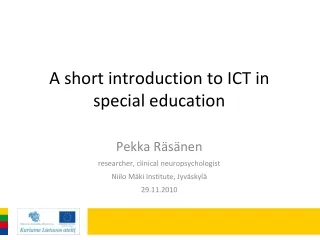 A short introduction to ICT in special education
