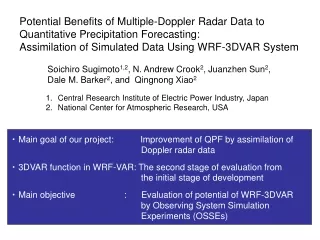 Potential Benefits of Multiple-Doppler Radar Data to  Quantitative Precipitation Forecasting: