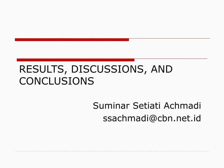 results discussions and conclusions