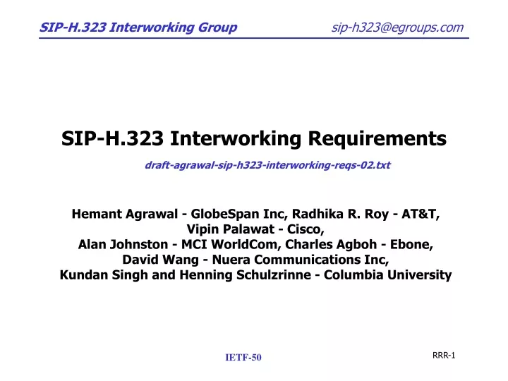 sip h 323 interworking requirements
