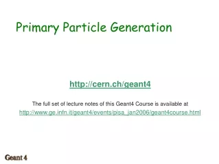 Primary Particle Generation