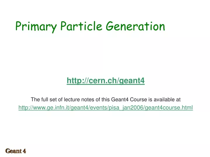primary particle generation