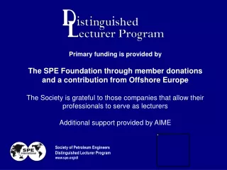 Primary funding is provided by The SPE Foundation through member donations