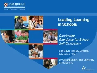 Cambridge Standards for School Self-Evaluation
