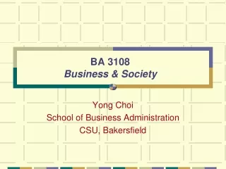 BA 3108 Business &amp; Society
