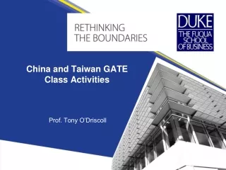 China and Taiwan GATE Class Activities