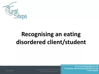 Recognising an eating disordered client/student
