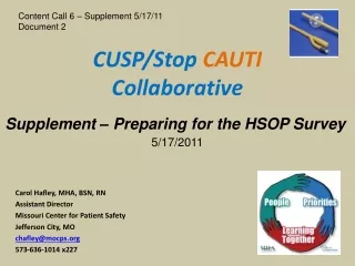 CUSP/Stop  CAUTI Collaborative