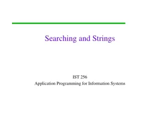 Searching and Strings