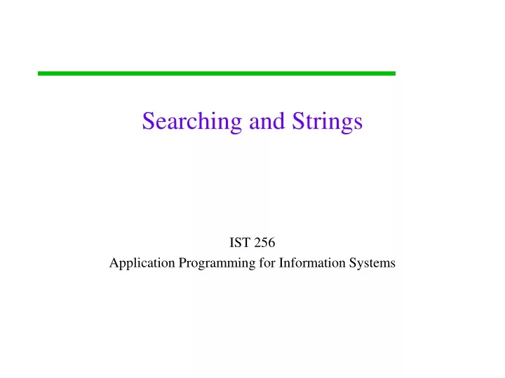 searching and strings